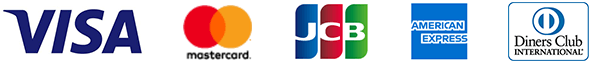 VISA、Mastercard(R)、JCB、AMEX、Diners